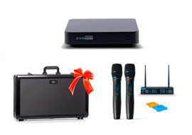 Комплект караоке «Evobox Premium, 2 микрофона и кейс в подарок»